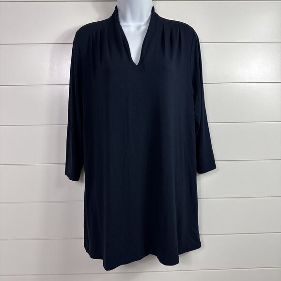 J. Jill Tops - J. Jill Wearever Collection V-Neck Tunic Top Shirt Navy Blue sz M